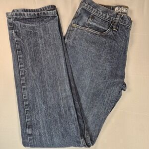 Free World Clothing Co Messenger Jeans Womens 32Wx34L Blue Denim EUC